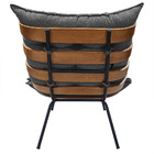 Poltrona E Puff Costela Para Sala E Quarto Linho Grafite - We