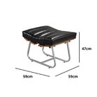 Poltrona E Puff Costela Rubi Base Em Aço Industrial Preto