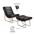 Poltrona E Puff Costela Rubi Base Em Aço Industrial Preto