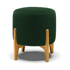 Poltrona E Puff Decorativo Base Madeira Stella Bouclê P01 - D