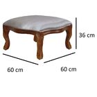 Poltrona E Puff King Madeira Maciça Verniz Imbuia E Veludo Br