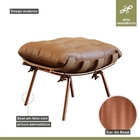 Poltrona E Puff M06 Mais Decor Cobre-courino Hibrido Marrom