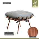 Poltrona E Puff M06 Mais Decor Cobre-linho Cinza