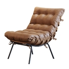 Poltrona E Puff M06 Mais Decor Preto-courino Hibrido Marrom