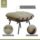 Poltrona E Puff M06 Mais Decor Preto-linho Bege