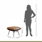 Poltrona E Puff M07 Mais Decor Preto-courino Hibrido Marrom