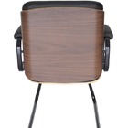 Poltrona Eames Diretor Fixa Linha Capa Em Madeira Preto