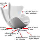 Poltrona Egg Arne Jacobsen Aluminio Relax Com Trava Bicolor