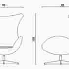 Poltrona Egg Arne Jacobsen Aluminio Relax Com Trava Bicolor