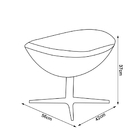 Poltrona Egg Com Puff Base Alumínio Em Sintético Branco