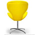 Poltrona Egg Decorativa Amarela Com Base Giratória