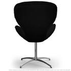 Poltrona Egg Decorativa Preta Com Base Giratória
