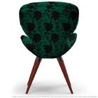 Poltrona Egg Floral Preto E Verde Cadeira Decorativa Com Base