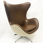 Poltrona Egg Marrom / Linho Cru Base Alumínio Com Relax - Pol