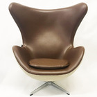 Poltrona Egg Marrom / Linho Cru Base Alumínio Com Relax - Pol