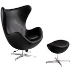 Poltrona Egg Preta Com Puff - Poltronas Do Sul