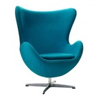 Poltrona Egg Revestida Em Tecido Suede - Água