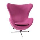 Poltrona Egg Revestida Em Tecido Suede - Fúcsia