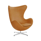 Poltrona Egg Sem Puff Base Alumínio Em Sintético Caramelo