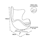 Poltrona Egg Sem Puff Base Alumínio Em Sintético Caramelo