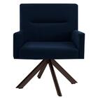 Poltrona Eiffel Chocolate Angel Veludo Azul