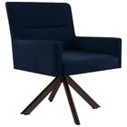 Poltrona Eiffel Chocolate Angel Veludo Azul