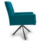 Poltrona Eiffel Grafite Angel Veludo Turquesa