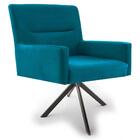 Poltrona Eiffel Grafite Angel Veludo Turquesa