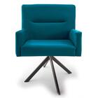 Poltrona Eiffel Grafite Angel Veludo Turquesa