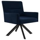 Poltrona Eiffel Preto Angel Veludo Azul