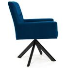 Poltrona Eiffel Preto Angel Veludo Azul