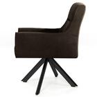 Poltrona Eiffel Preto Angel Veludo Marrom