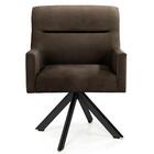 Poltrona Eiffel Preto Angel Veludo Marrom