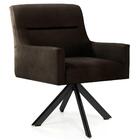 Poltrona Eiffel Preto Angel Veludo Marrom