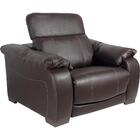 Poltrona Elétrica Couro Legítimo Marrom