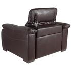 Poltrona Elétrica Couro Legítimo Marrom