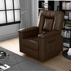 Poltrona Elétrica Reclinável Jerry Sintetico Marrom