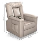 Poltrona Elétrica Reclinável Roma Sintetico Bege