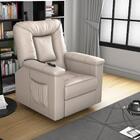 Poltrona Elétrica Reclinável Roma Sintetico Bege