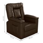 Poltrona Elétrica Reclinável Roma Sintetico Marrom