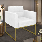 Poltrona Elisa Corano Base Metálica Industrial Dourado D03 -