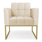 Poltrona Elisa Corino Base Metálica Industrial Dourado D03 -