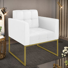 Poltrona Elisa Corino Base Metálica Industrial Dourado D03 -