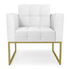 Poltrona Elisa Corino Base Metálica Industrial Dourado D03 -