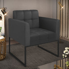 Poltrona Elisa Corino Base Metálica Industrial Preto D03 - D'