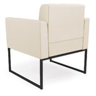 Poltrona Elisa Corino Bege Base Metálica Industrial Preto D03