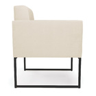 Poltrona Elisa Corino Bege Base Metálica Industrial Preto D03