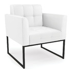 Poltrona Elisa Corino Branco Base Metálica Industrial Preto D