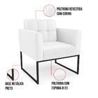 Poltrona Elisa Corino Branco Base Metálica Industrial Preto D
