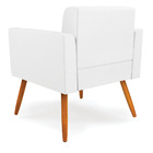 Poltrona Elisa Corino Branco Pés Palito Castanho D03 - D'rossi